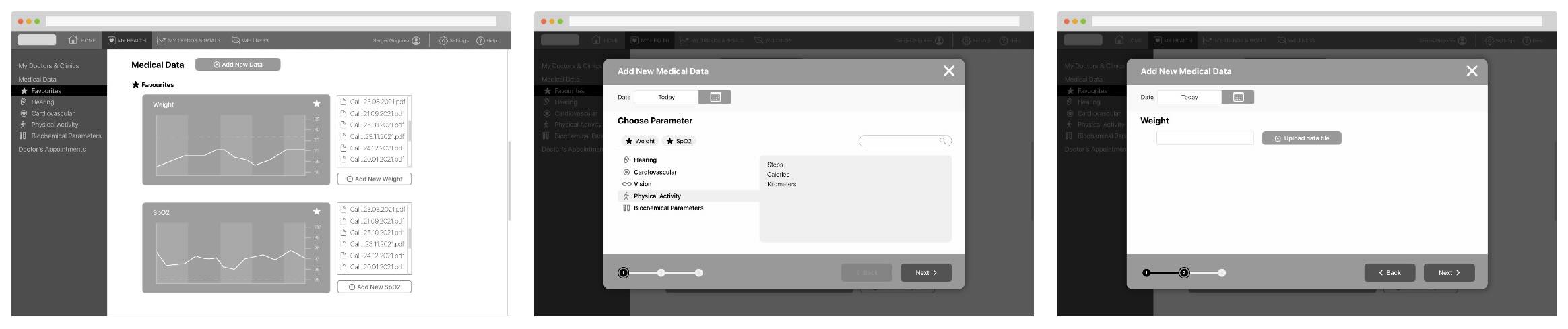 Store user&lsquo;s health and Medical Information | Desktop I